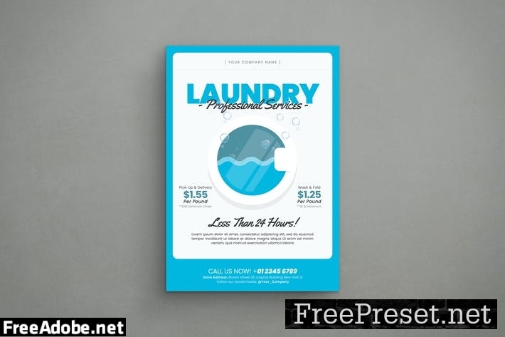 Laundry Service Flyer Design 5NZ9BJM