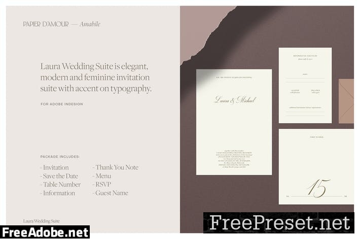 Laura Wedding Suite - Indesign Template CA7VXPU