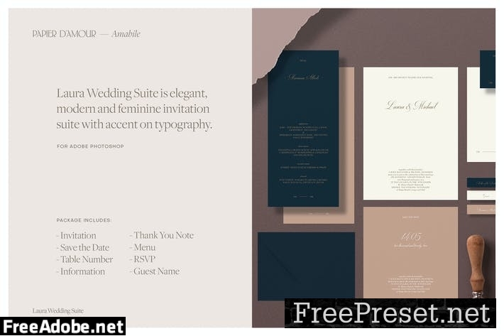 Laura Wedding Suite - Photoshop Template R7N7PS5