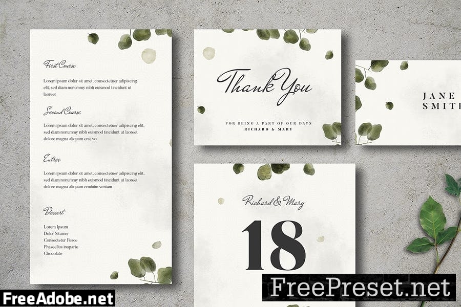 Leaves Wedding Invitation Suite