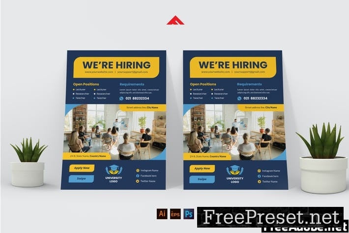 Lecturer Teacher Job Hiring Flyer Advertisement