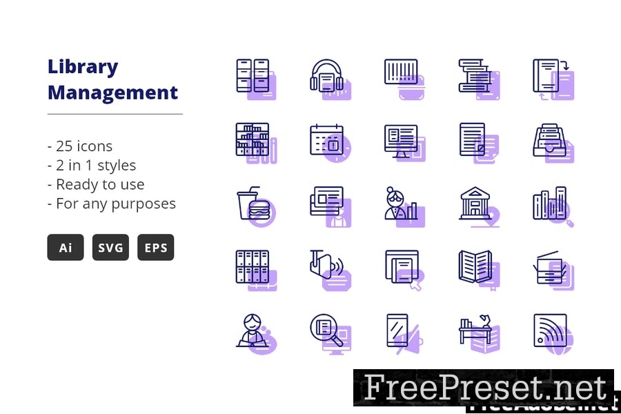 Library Management (Line and Solid) BNM527S