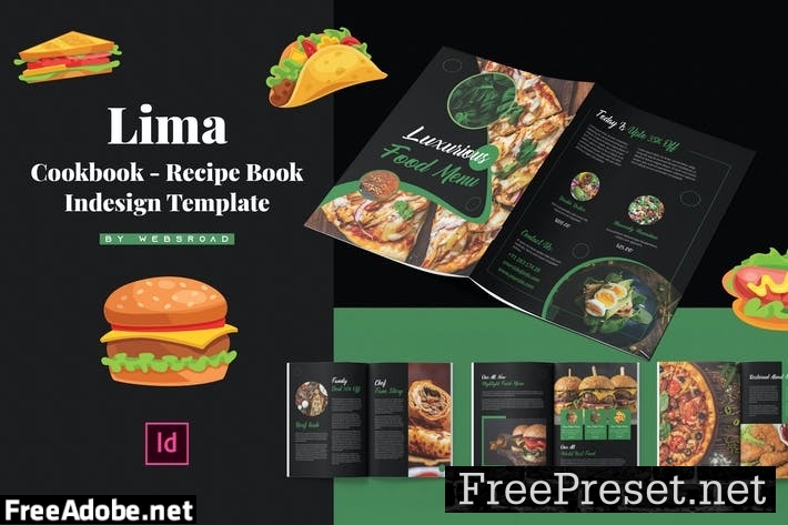 Lima | Cookbook - Recipe Book Indesign Template PZ4YZEF