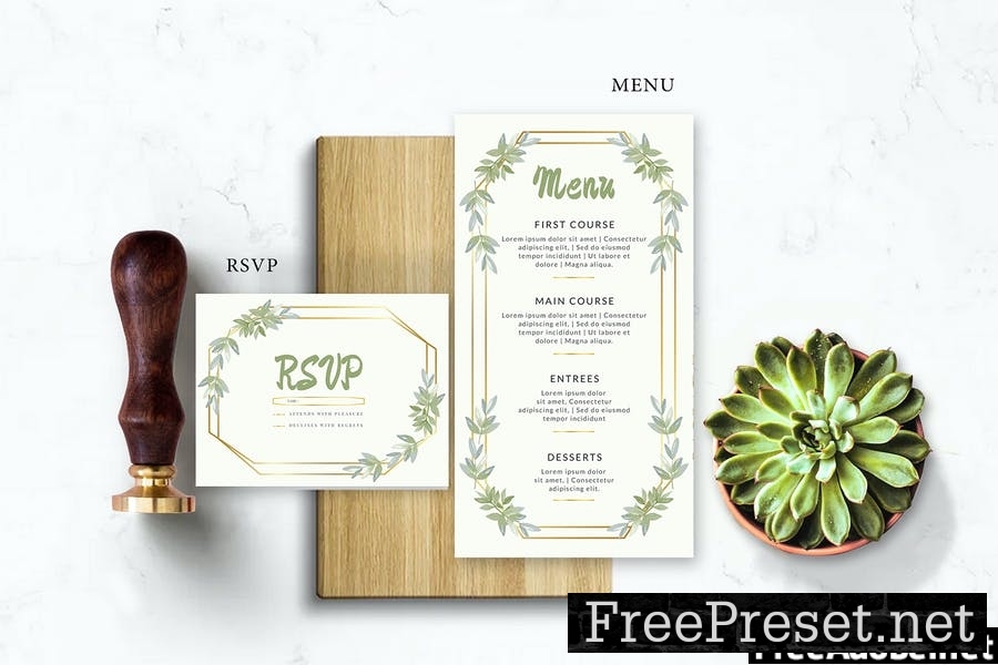 Little Bamboo Leaf - Wedding Invitation