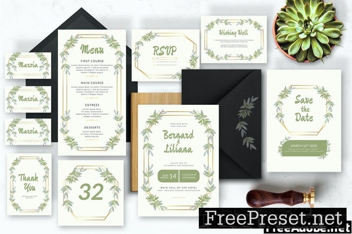 Little Bamboo Leaf - Wedding Invitation KWSCXHB