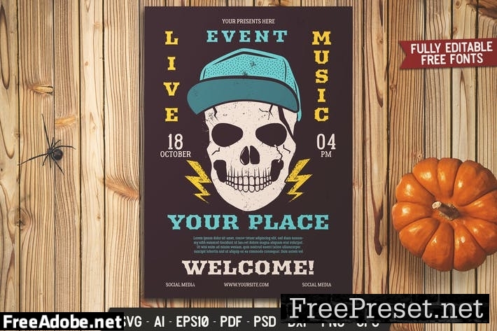 Live Music Event Festival Flyer 6CXUSYG