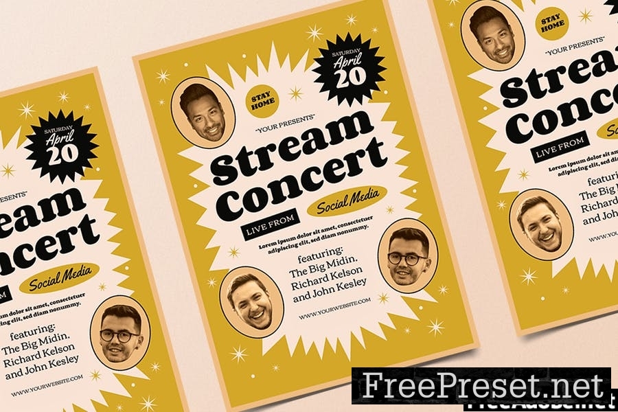 Live Stream Concert Flyer Set