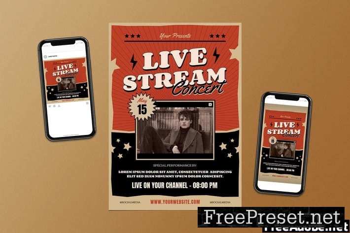 Live Stream Concert Flyer Set 5Z3YJFL