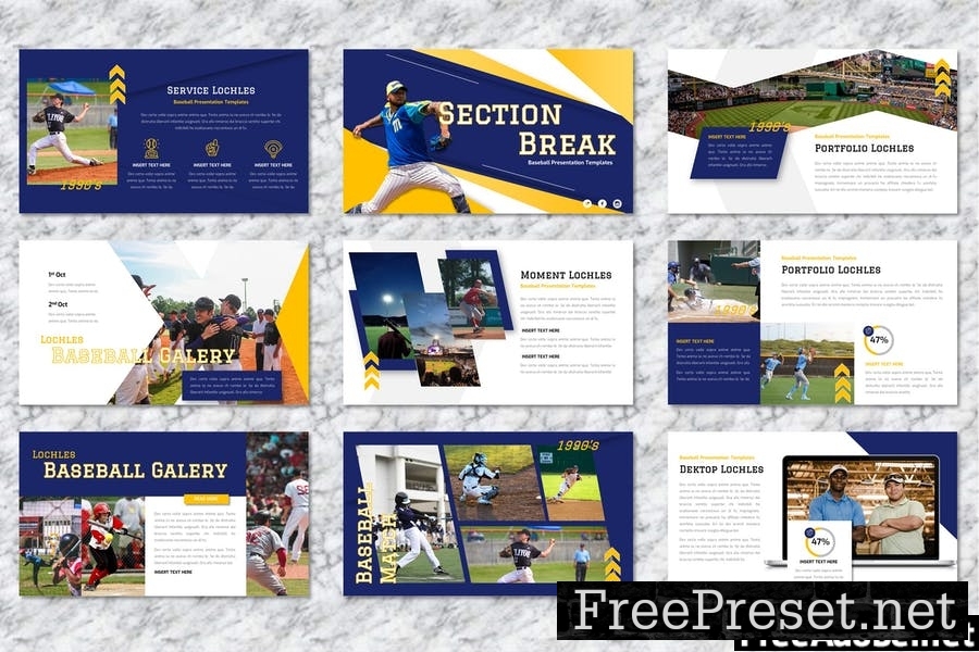 Lochles - Baseball Sport Powerpoint Templates DB7596R