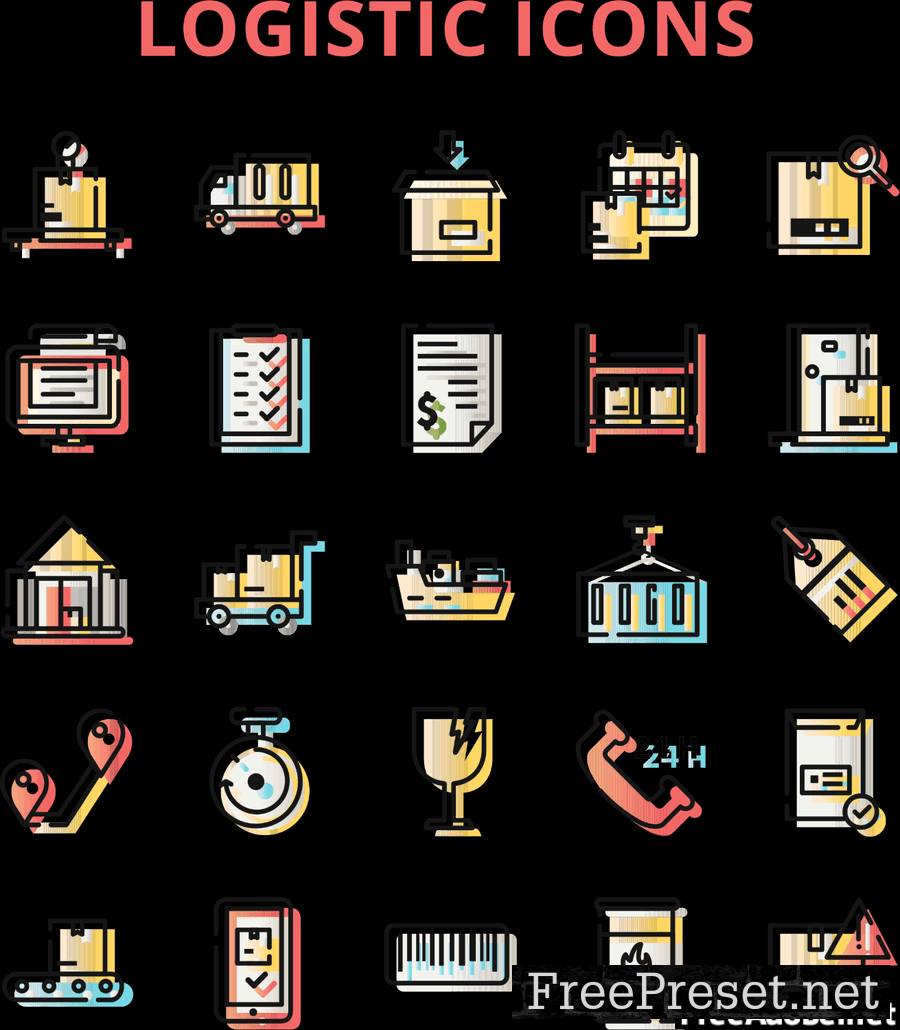 Logistics Icons Set