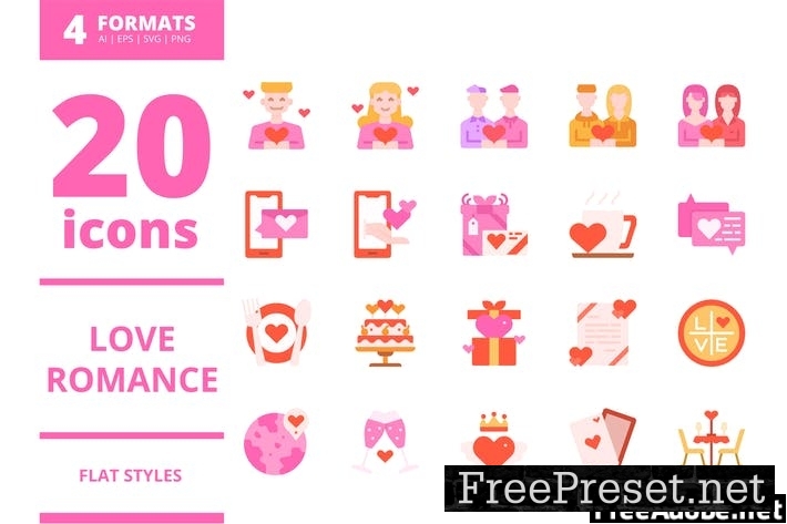 Love & Romance Flat icons packs V9J4EXY