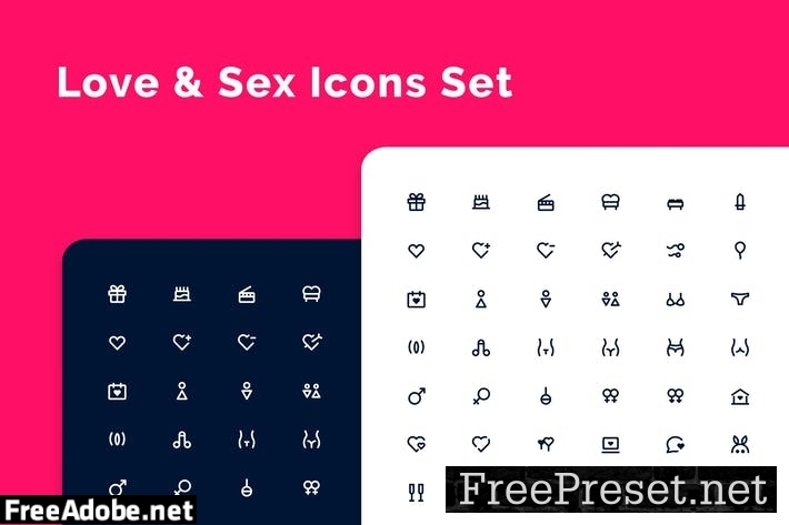 Love & Sex Icons Set DEGLBFH