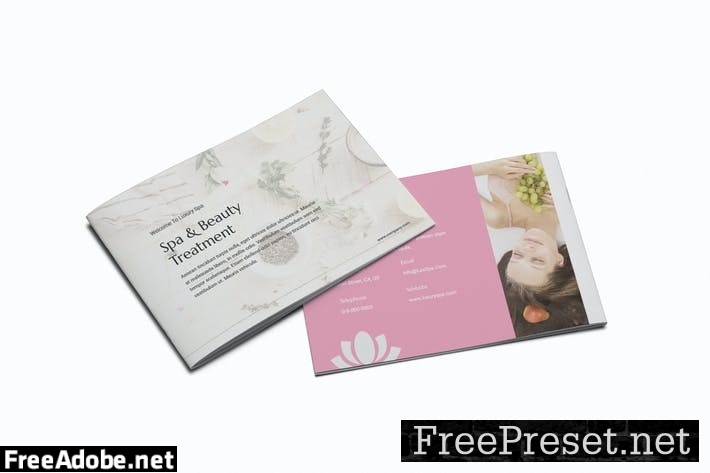 Luxury Spa A5 Brochure Template WE9JQZ7