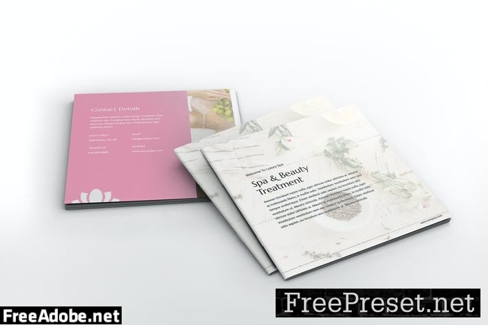 Luxury Spa Square Brochure Template RE2KB3C