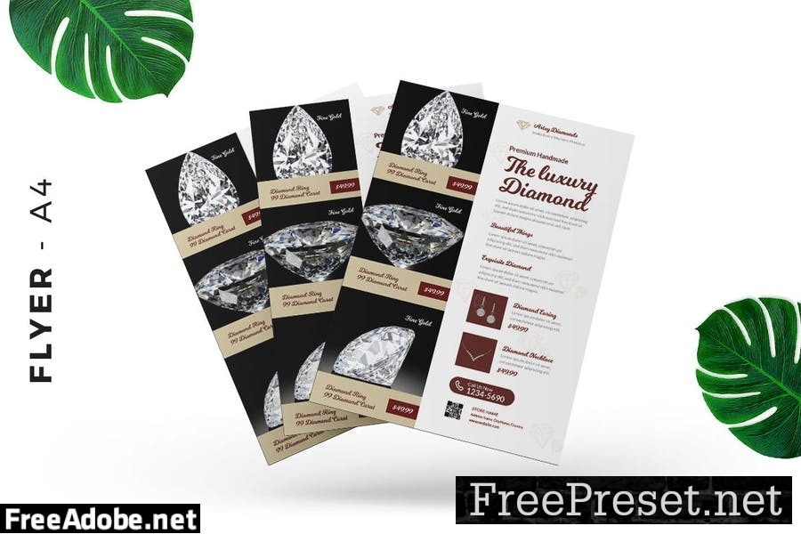 Lxury Diamond / Gold / Jewelry Store Flyer Design ZQ287FL