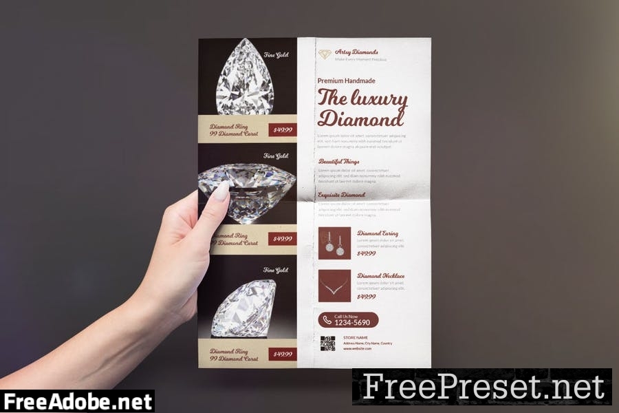 Lxury Diamond / Gold / Jewelry Store Flyer Design ZQ287FL