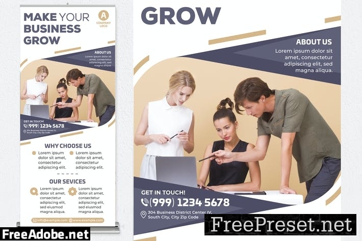 Make Your Business Grow Roll Up Banner 6TXC6WU