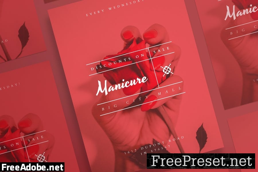 Manicure Nails Flyer and Poster Template