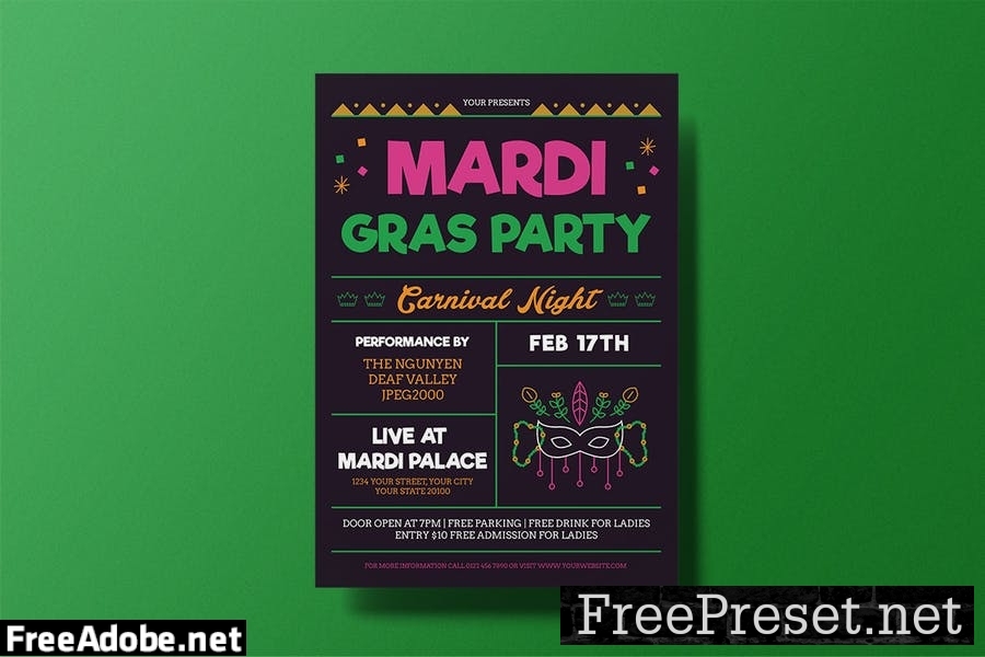 Mardi Gras Flyer GE8TGZX