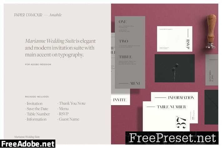 Marianne Wedding Suite - InDesign Template EF5UZGD