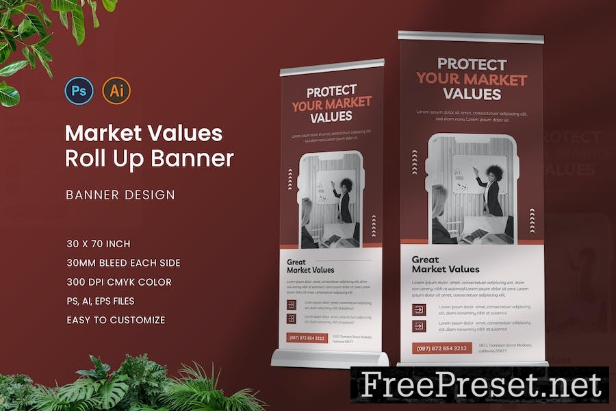 Market Values Roll Up Banner BDRHDHX