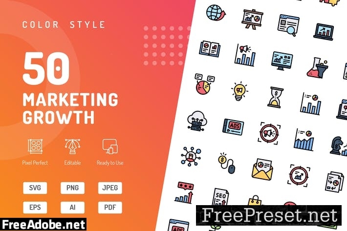 Marketing Growth Color Icons KQWB899