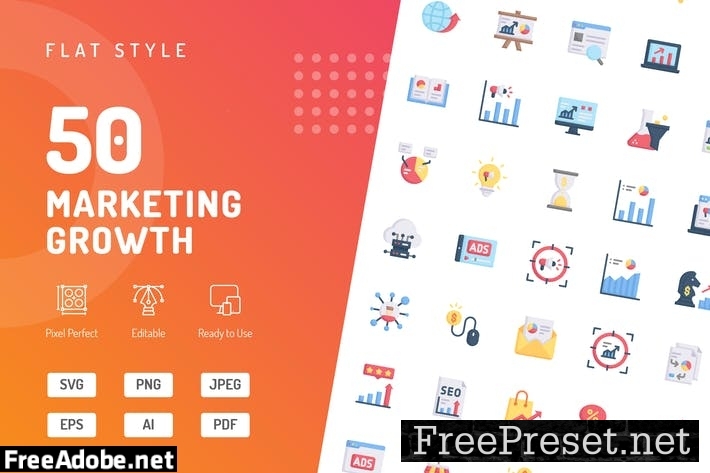 Marketing Growth Flat Icons 94ZCSZL