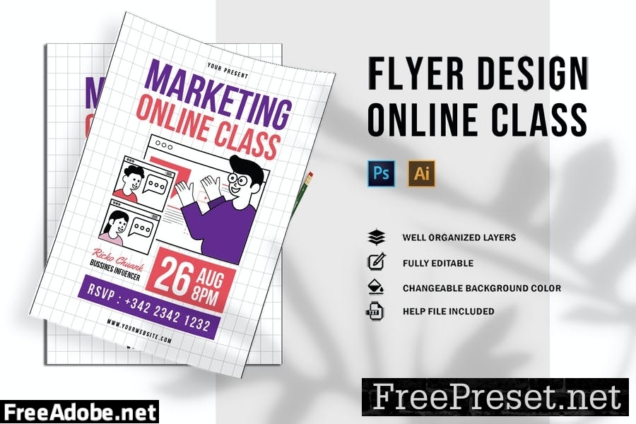 Marketing Online Class | Flyer C4GTB3J