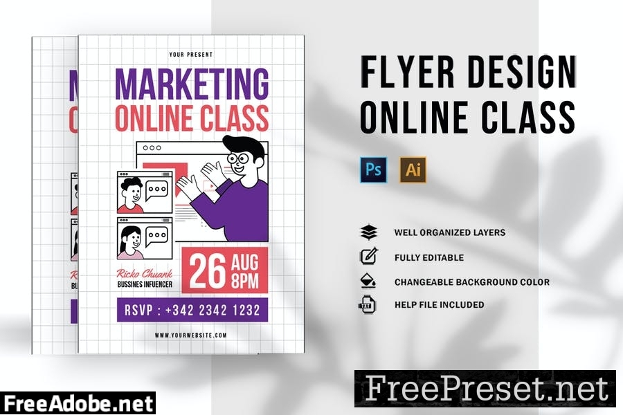 Marketing Online Class | Flyer C4GTB3J