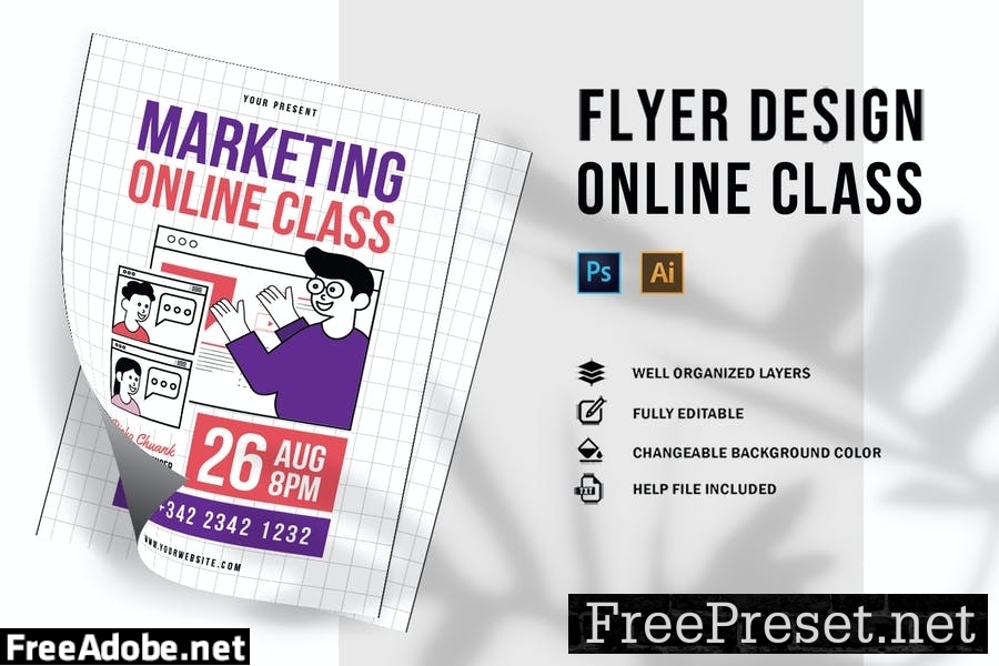 Marketing Online Class | Flyer C4GTB3J