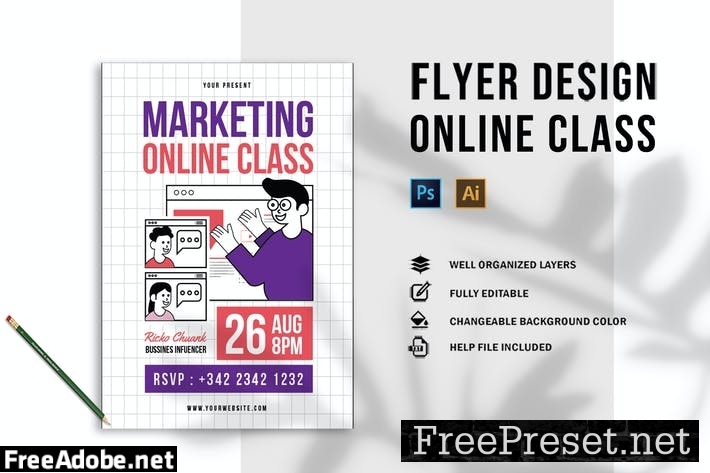 Marketing Online Class | Flyer C4GTB3J