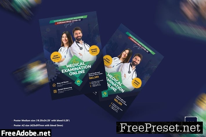 Medical Examination Poster PSD Template XLQ9TH2