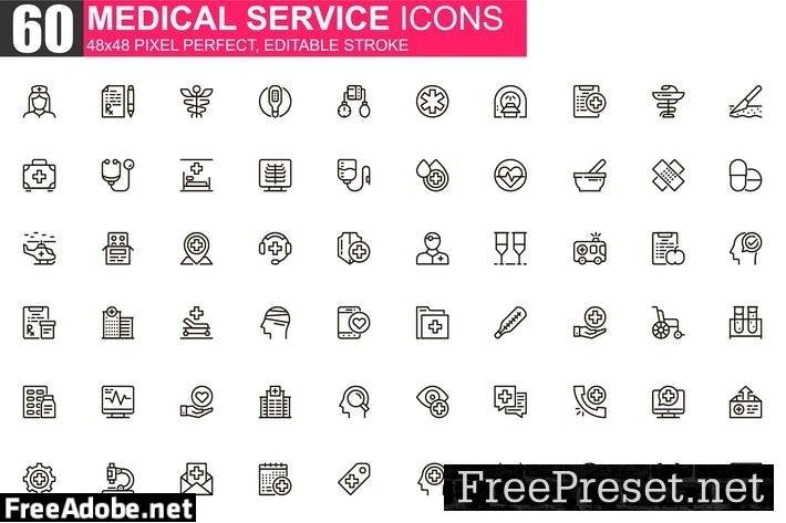 Medical Service Thin Line Icons Pack 23LFKSK