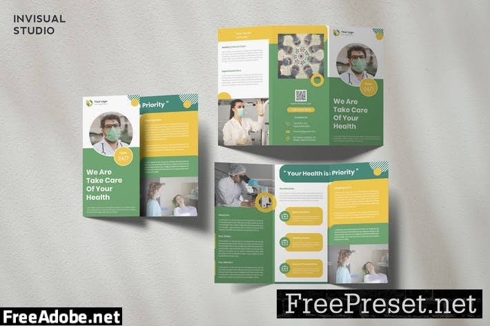 Medical Trifold Brochure Template S4N76ZH