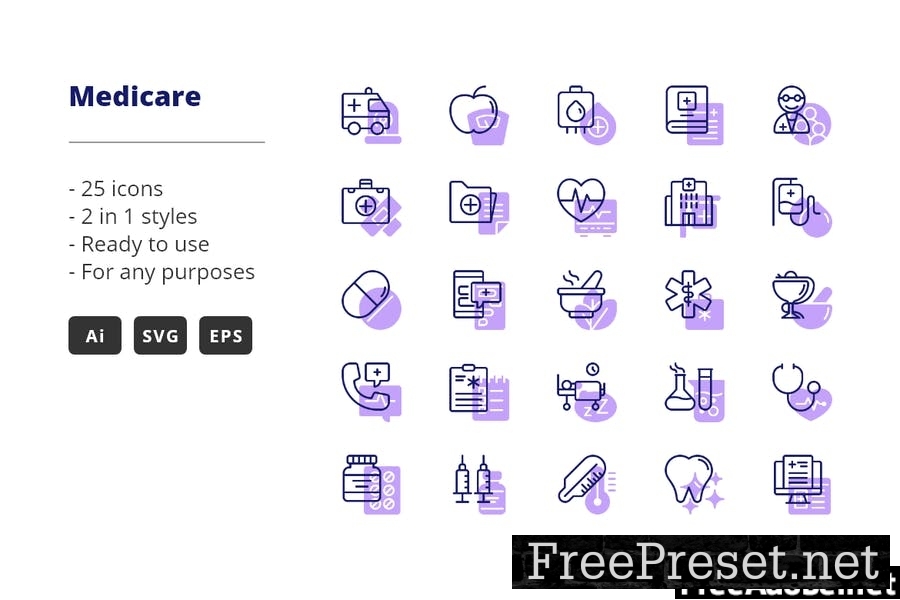 Medicare Icons (Line and Solid) 3RY2AS4