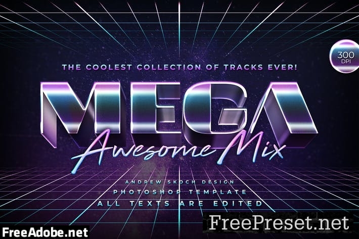 Mega - 80s Retro Text Effect 4UATWQ3