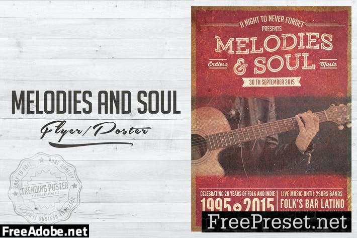 Melodies and Soul flyer poster 5JSRFA