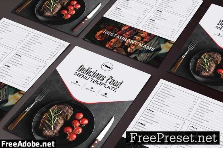 Menu Delicious Food Two Sided Menu List Template WL7Y66K