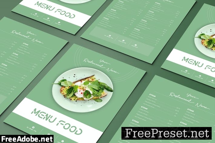 Menu Food Green Two Sided Menu List Template 7S9ZY9Y