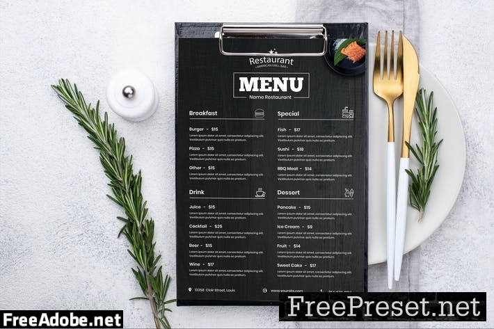 Menu Food Template 7W2NGYY