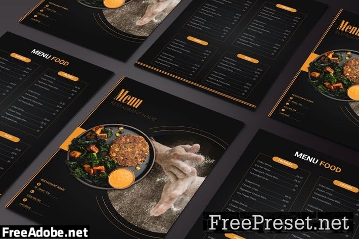 Menu Food Two Sided Menu List Template FS9UBUC