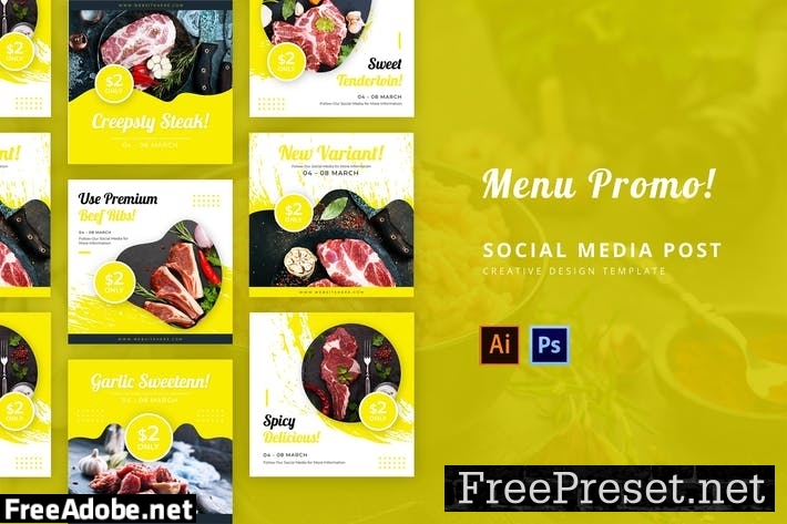 Menu Promo Social Media Post Template FCXF96U