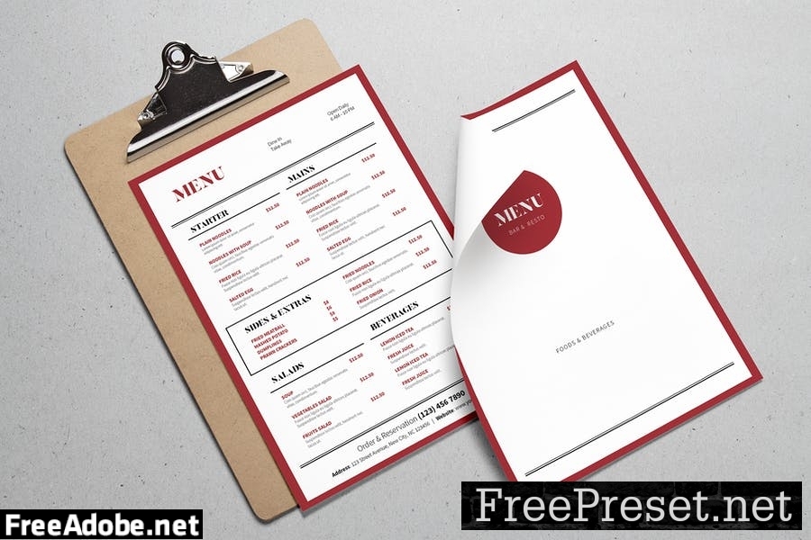 Menu Red Dot Template