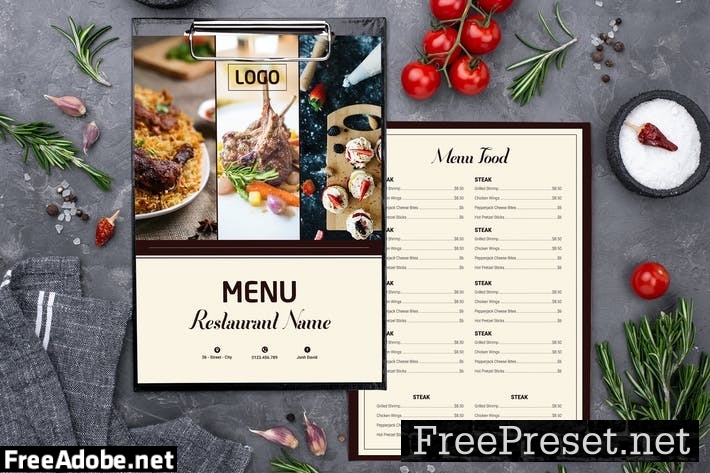 Menu Restaurant Food Two Sided Menu List Template KFAEXU7