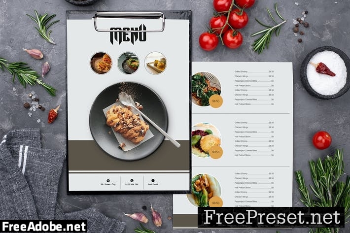 Menu Restaurant Two Sided Menu List Template CMNNZ4N