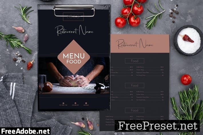 Menu Restaurant Two Sided Menu List Template YURJPMW