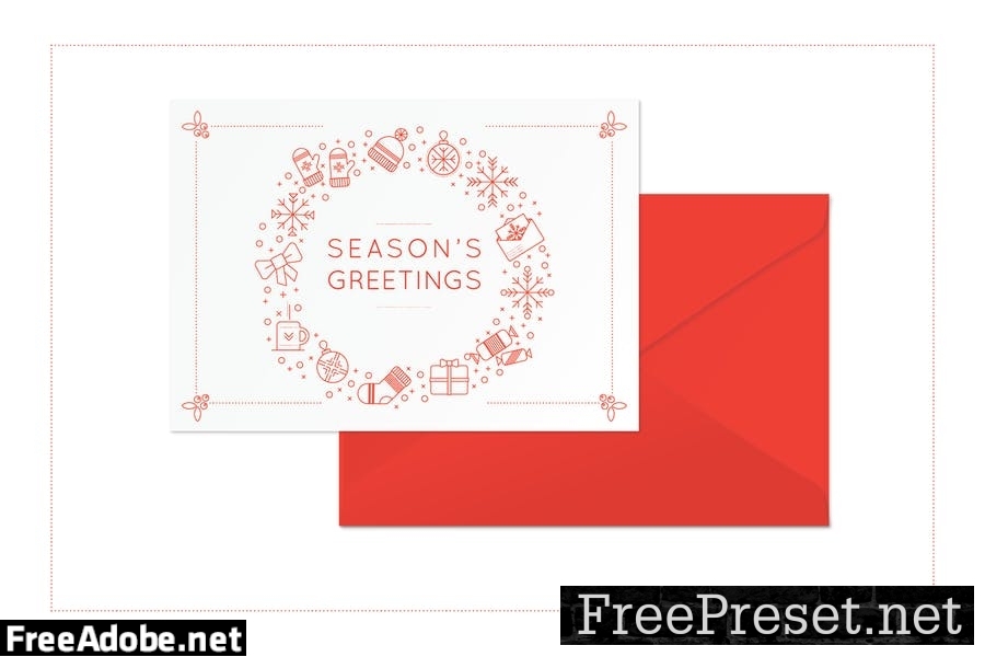 Merry Christmas Card Templates C6HPTN