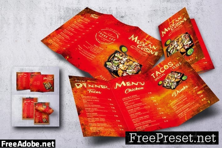 Mexican Cuisine Food Menu Bundle 4932XXV