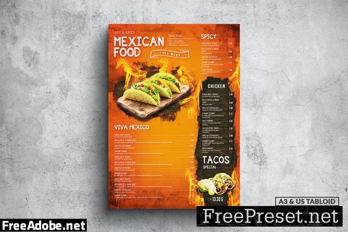 Mexican Poster Food Menu - A3 & US Tabloid MP4VV67