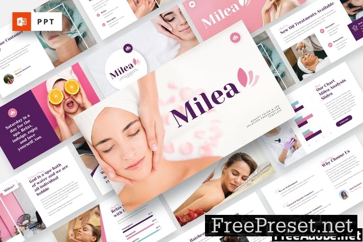 Milea - Beauty & Spa Solution Powerpoint Template 2D9EG9V